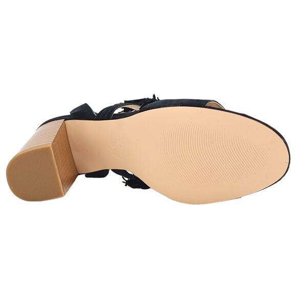 C Wonder Women Slingback Ankle Strap Sandals Gabrielle Size US 7M Black Suede - Picture 6 of 6